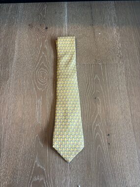 Loewe Yellow Geometric Scottie Dog Silk Tie